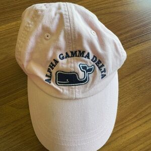 Pink Alpha Gamma Delta Baseball Hat with Whale